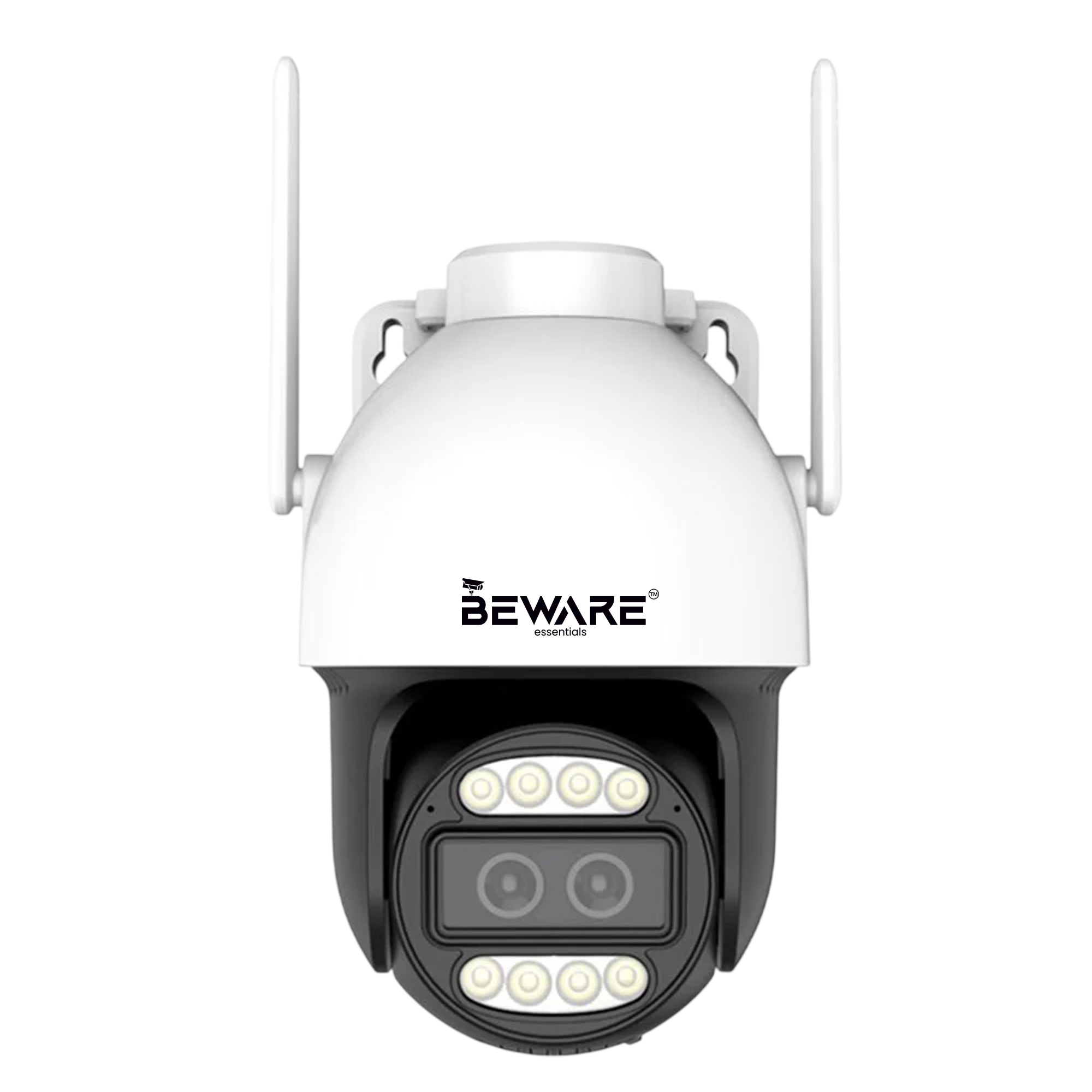 BEWARE 4MP 4G Dual Lens Mini PT 360° Camera with 10X Zoom & Two-Way Audio - IP66 Waterproof SIM-Based Security Camera | Plastic Body